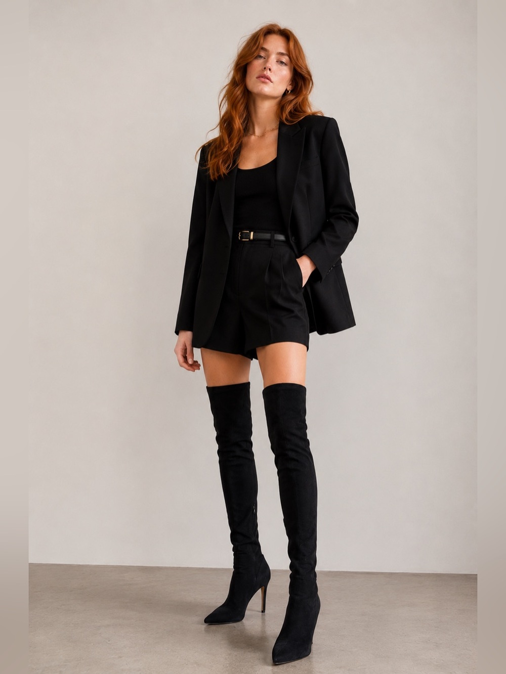 REVOLVE Black Over-the-Knee Suede Boots